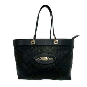 GUCCI Black Leather Tote Bag